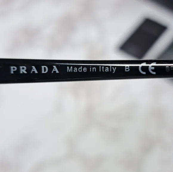 Prada Black Cat Eye SPR 01OSA Acetate Sunglasses display picture 3